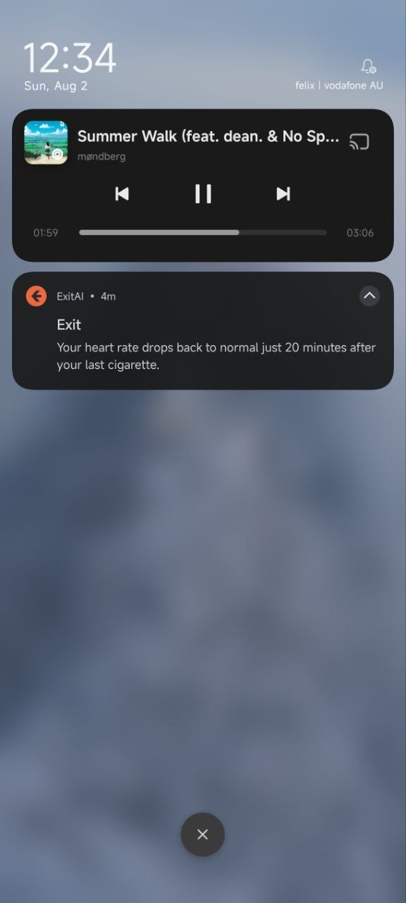 EXIT app notification screen 3